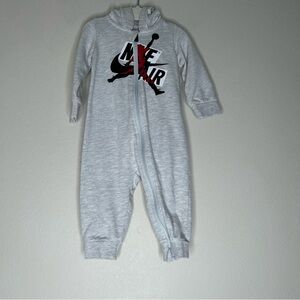 Jordan Baby Boys Nike Air Jumpman‎ Full Zip Hooded Coverall Gray Size 9M